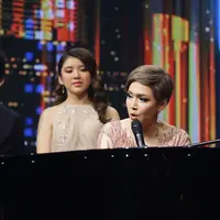 Maia Estianty, Dul Jaelani dan Tiara Anugerah Konser Kemenangan Indonesian Idol, Senin (9/3/2020). (Bambang E Ros/Fimela.com)
