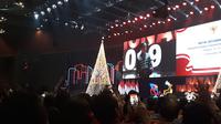 Presiden Jokowi menghadiri perayaan Natal  di Sentul International Convention Center (SICC), Bogor, Jawa Barat. (Liputan6.com/Agustina Melani)