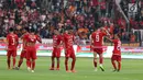 Pemain Persija tertunduk usai melakoni laga lanjutan Shopee Liga 1 Indonesia 2019 melawan Arema FC di Stadion Gelora Bung Karno, Jakarta, Sabtu (3/8/2019). Laga berakhir imbang 2-2. (Liputan6.com/Helmi Fithriansyah)