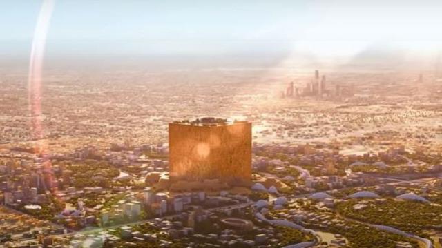Arab Saudi membangun Mukaab di Riyadh, yang akan menjadi salah satu bangunan terbesar di dunia. (Sumber:tangkapan layar Public Investment Fund Arab Saudi)