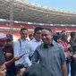 Wakil Ketua Umum PSSI Zainudin Amali saat memberi keterangan pers terkait pengunduran dirinya dari kursi Menpora di Stadion Utama Gelora Bung Karno (SUGBK), Senayan, pada Senin (13/3/2023). (Liputan6.com/Melinda Indrasari)