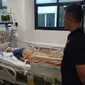 Santri korban penganiayaan senior saat dirawat di Rumah Sakit (Liputan6.com/Istimewa)