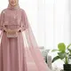 Ilustrasi Gamis Lengan Model Cape atau Overlay/Gemini AI