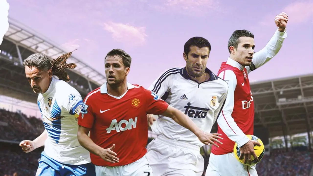 Ilustrasi - Roberto Baggio, Michael Owen, Luis Figo dan dan Robin van Persie