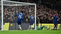 Penyerang Chelsea, Nicolas Jackson, ketika melawan Sheffield United. (Bola.com.Dok.AFP/BEN STANSALL).