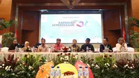 Menteri Pariwisata Arief Yahya bersama stakeholder pendukung Festival Kemerdekaan Pesona Parahyangan dalam jumpa pers di Gedung Sapta pepsona, Kementerian Pariwisata, Jakarta. 