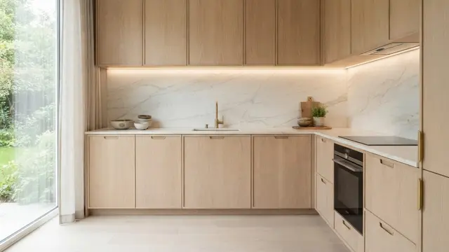 Kombinasi Backsplash dan Kabinet yang Bikin Dapur Minimalis Terlihat Mewah