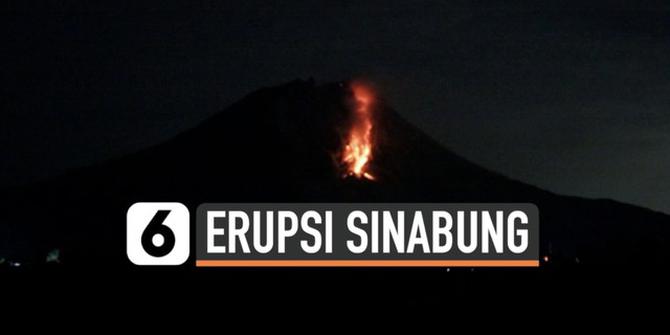 VIDEO: Penampakan Guguran Beruntun Lava Pijar Gunung Sinabung
