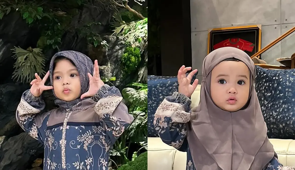 Pasangan kakak beradik, Ameena dan Azura Atta, kerap tampil kembar di setiap kesempatan. Termasuk saat hendak merayakan Isra Miraj [@attahalilintar]