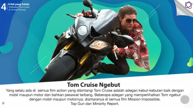 [Bintang] 6 Hal yang Selalu Dilakukan Tom Cruise di Semua Filmnya