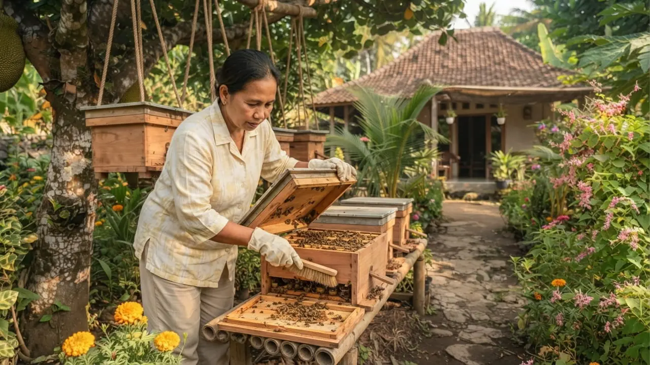 Cara Ternak Lebah Klanceng di Halaman Rumah, Panen Madu Tanpa Sengat