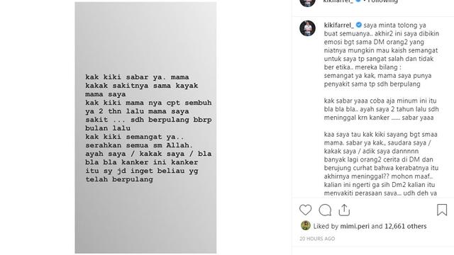 Kiki Farrel (Foto: Instagram/@kikifarrel_)
