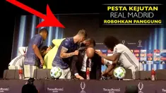 Video pemain Real Madrid membuat pesta kejutan bagi Zinedine Zidane atas kemenangan di Piala Super Eropa 2016