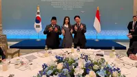 Momen Prabowo Bertemu Carmen Hearts2Hearts, Kompak Lakukan Simbol Jari Hati