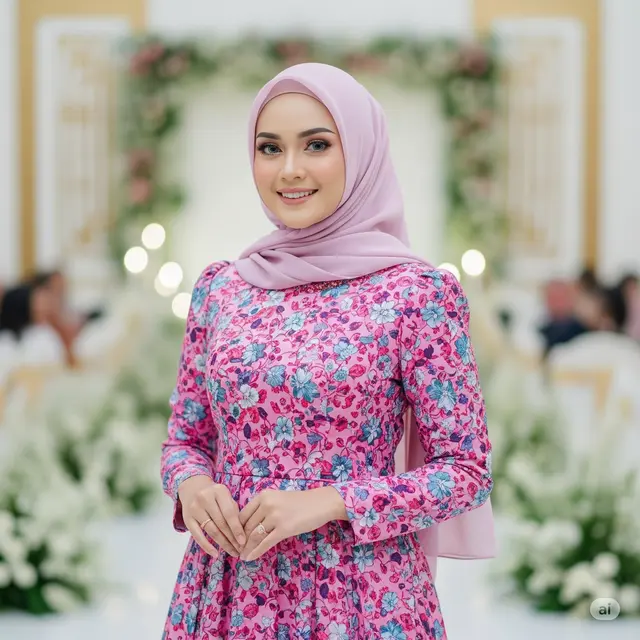 Rekomendasi Model Baju Gamis Pesta Mewah dan Elegan. Foto: Gemini
