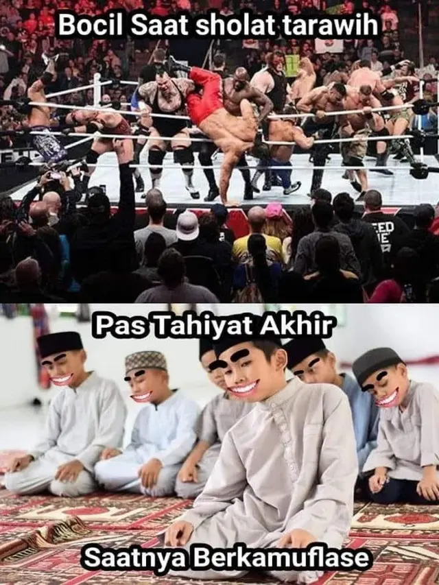 7 Meme Nyeleneh saat Shalat Tarawih, Anak Kecil Pasti Selalu Bikin Ulah
