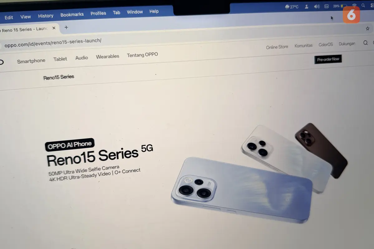 Pre-order Oppo Reno 15 Series di Indonesia Dibuka