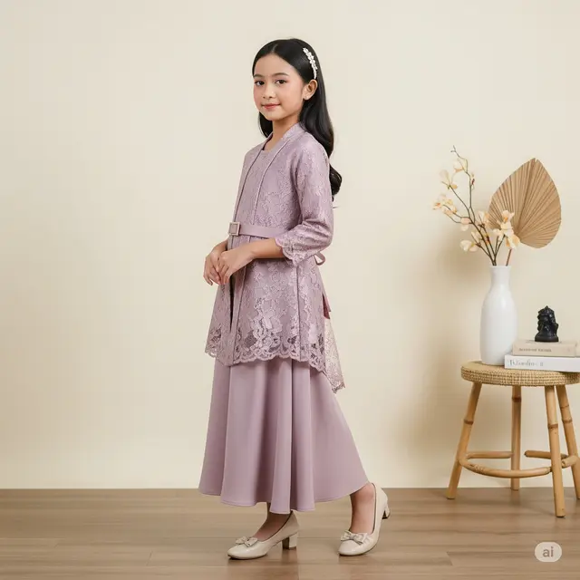 Model Dress Kebaya Anak Perempuan Terbaru untuk Umur 10 Tahun (Foto: Gemini AI)
