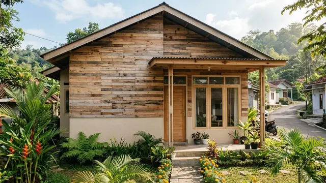 Desain Rumah Kecil Semi Kayu yang Hemat Biaya Namun Tetap Menawan
