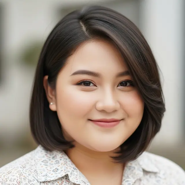 Model Rambut Pendek Anti Tua untuk Wajah Bulat dan Chubby (Image by Gemini AI)