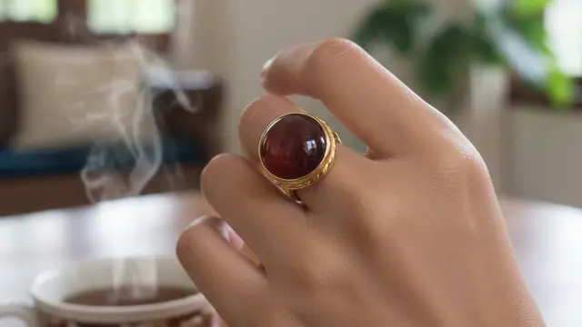 Model Cincin Emas Batu Akik Wanita (Foto: Gemini AI)