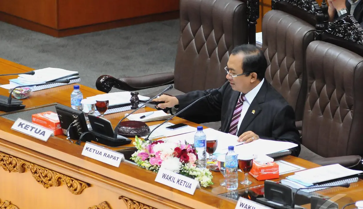 Priyo Budi Santoso saat memimpin sidang di DPR (Liputan6.com/Andrian M Tunay)