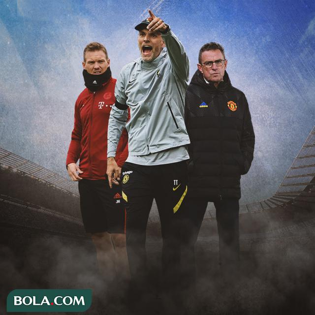 Ilustrasi - Julian Nagelsmann, Thomas Tuchel, Ralf Rangnick