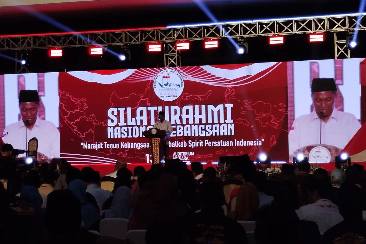 Silaturahmi Nasional (Silatnas) Kebangsaan di Gedung Auditorium Sekolah Tinggi Ilmu Kepolisian (PTIK), Jakarta Selatan, Sabtu (13/7/2024) malam. (Liputan6.com/Ady Anugrahadi)