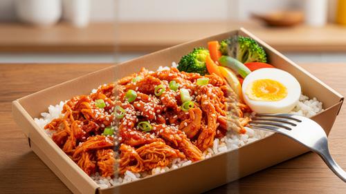 Nasi Kotak Ayam Suwir. (Foto: Gemini AI)