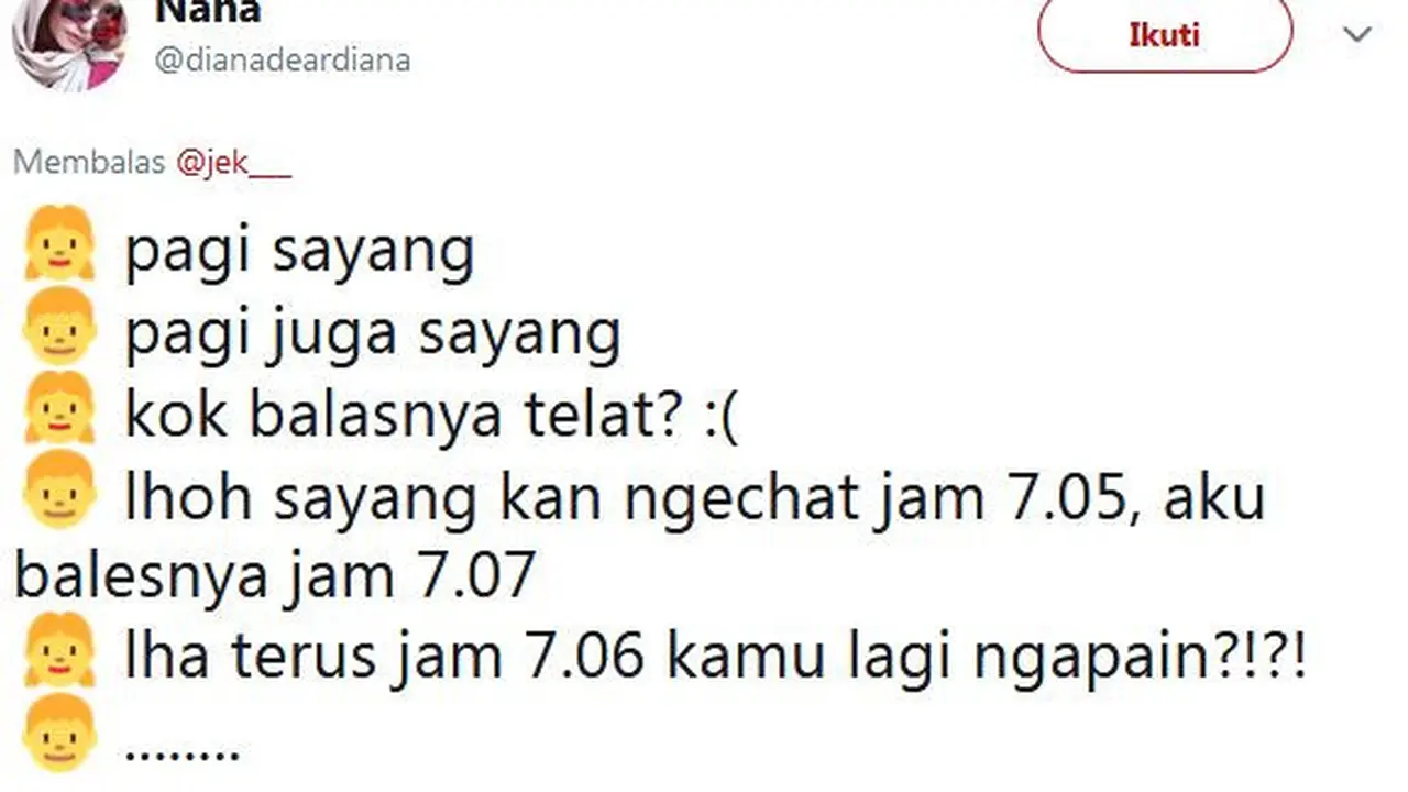 perdebatan receh kekasih (foto: twitter/@dianadeardiana)