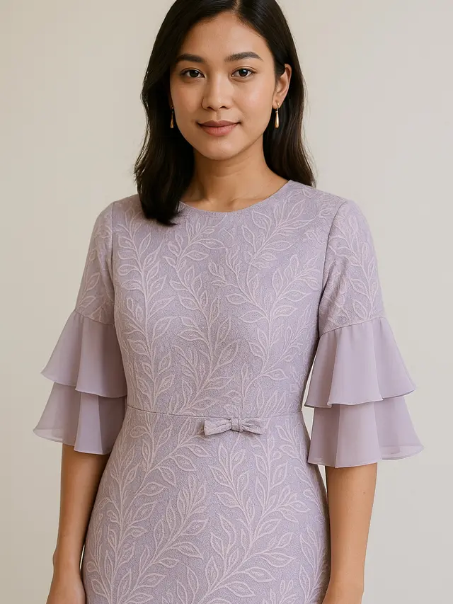7 Model Batik Lengan Lonceng Dua Tingkat Pastel untuk Kerja, Anggun tapi Tetap Profesional