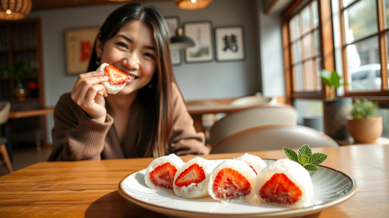 cara membuat mochi strawberry