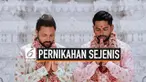 Pasangan sejenis asal India, menikah di kuil di New Jersey menggunakan adat tradisional dalam agama Hindu India.