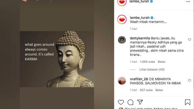 Unggahan Razer Patricia. (instagram.com/lambe_turah)