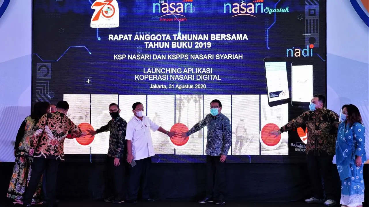 Peluncuran Koperasi Digital Pertama di Indonesia yang dilakukan Koperasi Simpan Pinjam (KSP) Nasari, bernama Nasari Digital (Nadi).