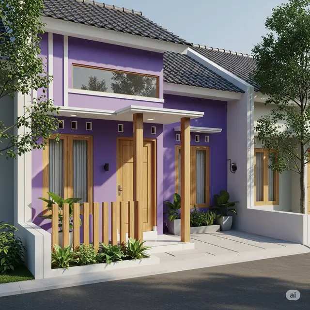 Desain Rumah Sederhana Warna Ungu
