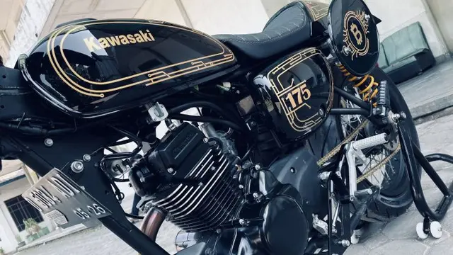 Kawasaki W175 Dimodifikasi dengan Konsep Bitcoin (Ist)
