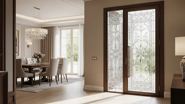 Pintu Kaca Bermotif Dekoratif