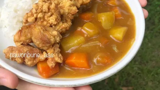 Resep nasi kari ayam karaage. (dok. Cookpad @pawonbune_aas)