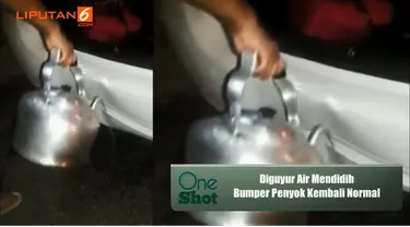 Waah... Bemper mobil yang penyok ini jadi normal kembali setelah disiram air panas. Nggak percaya? Buktikan di videonya berikut 