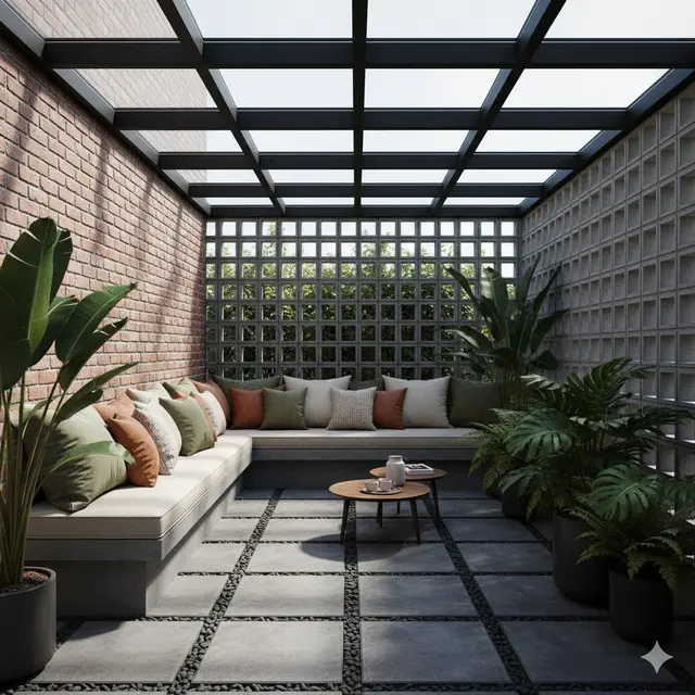 Teras Belakang Rumah Bata Merah