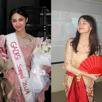 Saat grand final GADIS Sampul 2024, perempuan 17 tahun ini tampil playful mengenakan one set outfit berwarna oranye dengan aksen floral yang manis. [@cuttaryofficial/@sydneyazkassya].