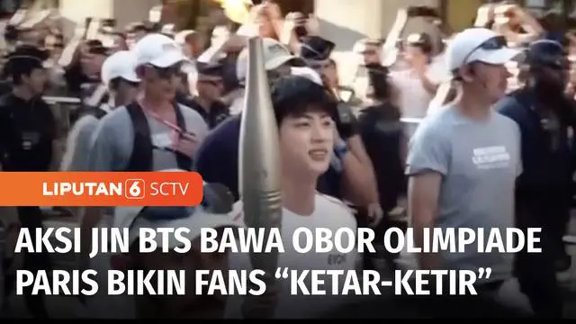 VIDEO: Jin BTS Bawa Obor Olimpiade Keliling Kota Paris, Penggemar Sepanjang Jalan Riuh!
