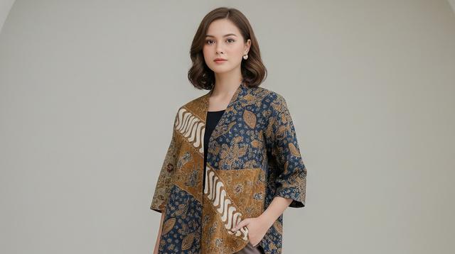 Contoh Model Atasan Batik Kimono Anti Kaku 2025