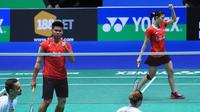 Ganda campuran Indonesia Praveen Jordan/Debby Susanto mengalahkan pasangan Denmark, Joachim Fischer Nielsen/Christinna Pedersen, di final All England, Minggu (13/3/2016). (Liputan6.com/Humas PP PBSI)