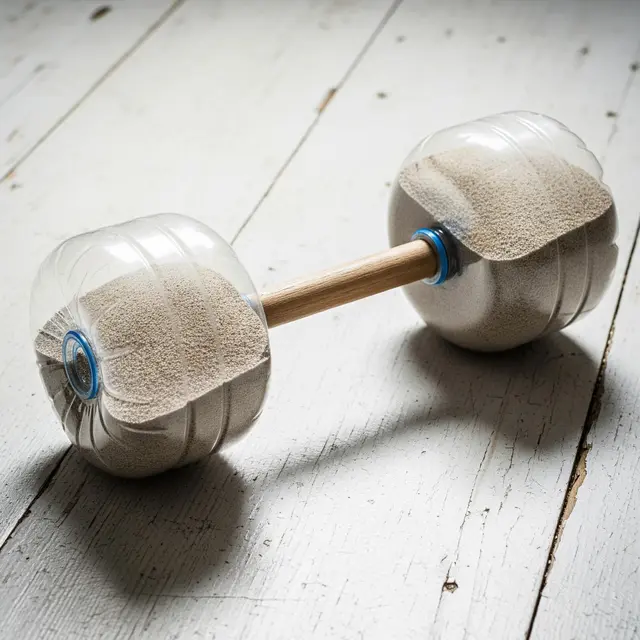 Dumbbell dari Botol Bekas (Gemini AI)