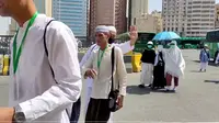 Ribuan jemaah haji Indonesia telah tiba di Makkah Al-Mukarramah setelah sebelumnya tinggal di Madinah Al-Munawwarah selama 9 hari untuk melaksanakan ibadah arbain di Masjid Nabawi dan ziarah ke sejumlah tempat bersejarah. (Liputan6.com/Nafiysul Qodar)