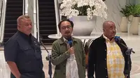 Tiga sekretaris jenderal (sekjen) parpol koalisi perubahan di Nasdem Tower, Menteng, Jakarta Pusat, Kamis (22/2/2024). (Liputan6.com/Winda Nelfira)