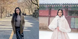 Lyodra Ginting baru sempat mengunjungi Korea Selatan setelah liburan tahun baru. Ia tampil dengan gaya yang berbeda dari mirip Idol Kpop jadi putri Korea. [@lyodraofficial]