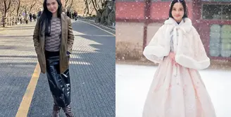 Lyodra Ginting baru sempat mengunjungi Korea Selatan setelah liburan tahun baru. Ia tampil dengan gaya yang berbeda dari mirip Idol Kpop jadi putri Korea. [@lyodraofficial]